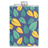 Vallende Groene en Gele bladeren Patroon Heupfles (Voorkant)