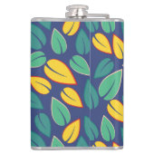 Vallende Groene en Gele bladeren Patroon Heupfles (Achterkant)