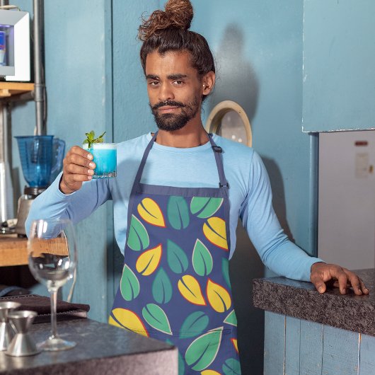 Vallende Groene en Gele bladeren Patroon Schort