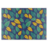 Vallende Groene en Gele bladeren Patroon Snijplank (Voorkant)