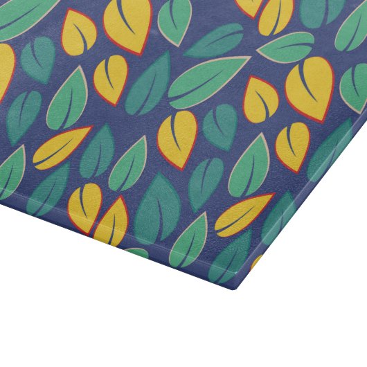 Vallende Groene en Gele bladeren Patroon Snijplank (Hoek)