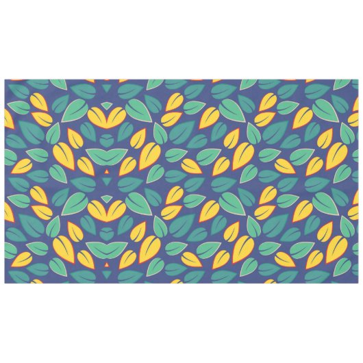 Vallende Groene en Gele bladeren Patroon Tafelkleed (Voorkant (Horizontaal))