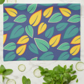 Vallende Groene en Gele bladeren Patroon Theedoek (Gevouwen)