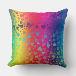 Vallende harten kleurrijk kussen