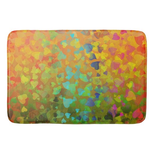 Vallende Harten Oranje Badmat (Voorkant)