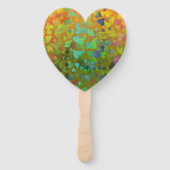 Vallende harten oranje handwaaier (Achterkant)