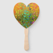 Vallende harten oranje handwaaier (Voorkant)