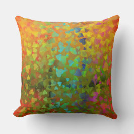 Vallende harten oranje kussen