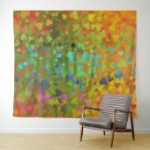 Vallende harten oranje wandkleed (In Situ (horizontaal))