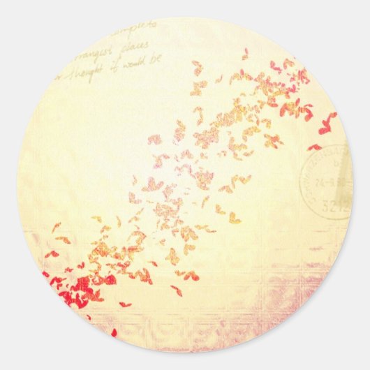 Vallende harten ronde sticker (Voorkant)