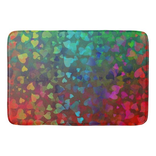 Vallende harten rood en groen badmat (Voorkant)