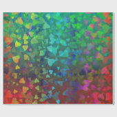 Vallende harten rood en groen cadeaupapier (Vlak)