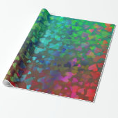 Vallende harten rood en groen cadeaupapier (Uitgerold)