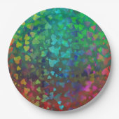 Vallende harten rood en groen papieren bordje (Voorkant)