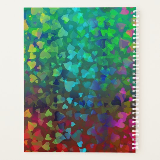 Vallende harten rood en groen planner (Achterkant)