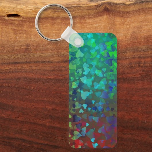 Vallende harten rood en groen sleutelhanger (Voorkant)