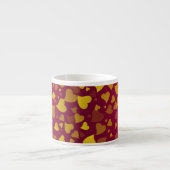 Vallende Harten Rood Goud Espresso Kop (Voorkant)