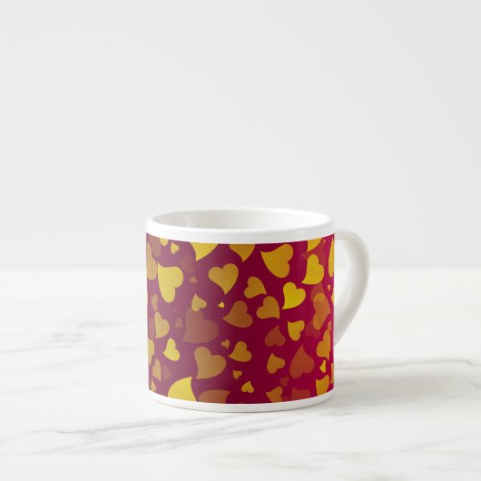 Vallende Harten Rood Goud Espresso Kop (Voorkant rechts)
