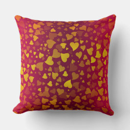 Vallende harten Rood Goud Kussen