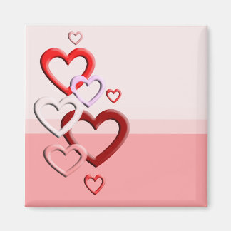 Vallende harten roze achtergrond magneet