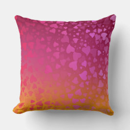 Vallende harten Roze Oranje Kussen