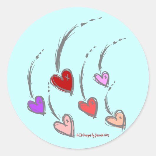 Vallende harten Stickers (Voorkant)