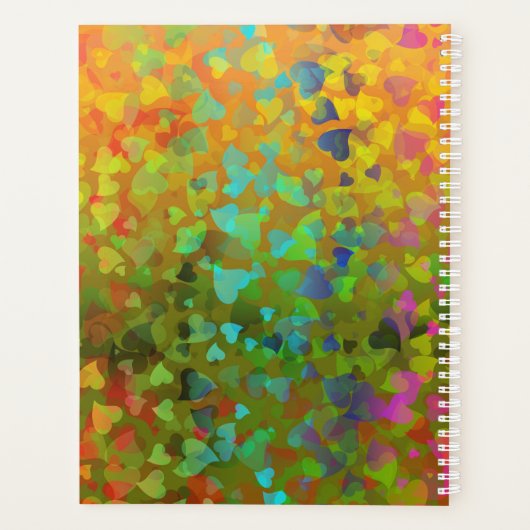 Vallende Hartjes Oranje Planner (Achterkant)