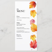 Vallende herfstbladeren herfst bruiloft diner menu (Voorkant)