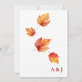 Vallende herfstbladeren, herfstbruiloft Bewaar de  Kaart (Achterkant)