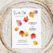 Vallende herfstbladeren, herfstbruiloft Bewaar de  Kaart