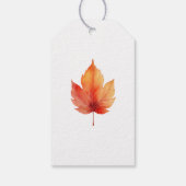 Vallende Herfstbladeren Trouwfeest Verliefd Cadeaulabel (Achterkant)