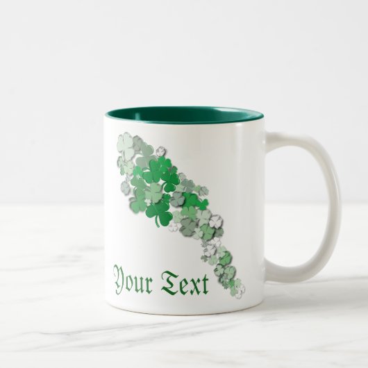 Vallende Ierse Shamrocks Tweekleurige Koffiemok (Rechts)