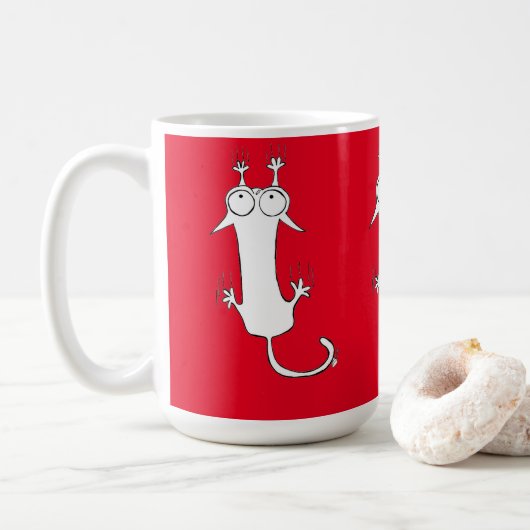 VALLENDE KAT RODE KATTEN MOK (Met donut)