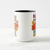 Vallende kleuren Rising Smiles Herfst Quote Mok (Midden)