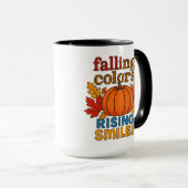 Vallende kleuren Rising Smiles Herfst Quote Mok (Voorkant rechts)