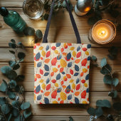 Vallende kleuren Tas met levendige herfstbladeren