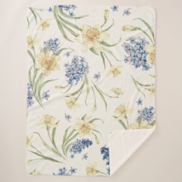 Vallende Lichte Bloemen I Sherpa Deken-Herfst Bloe Deken