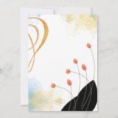 Vallende Melody Poetische Waterverf Bloemenbruilof Kaart (Achterkant)