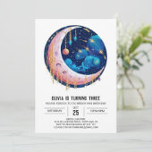 Vallende Nevel Sterren Digitale Verjaardag Kaart (Staand voorkant)