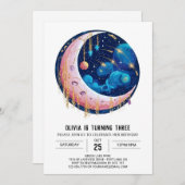 Vallende Nevel Sterren Digitale Verjaardag Kaart (Voorkant / Achterkant)