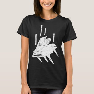 Vallende Pianolessen Pianist & Pianoleraar T-shirt