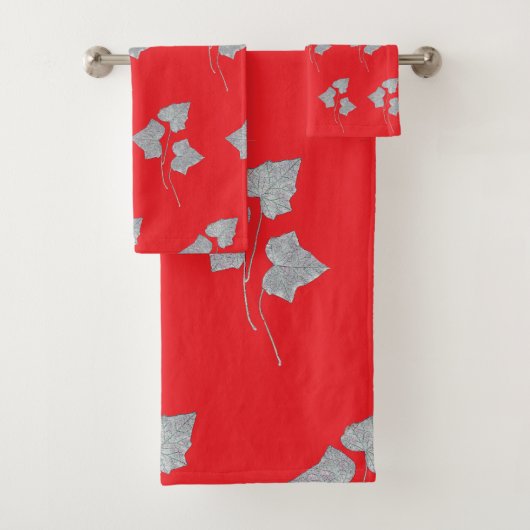 Vallende rode bladeren bad handdoek (Insitu)
