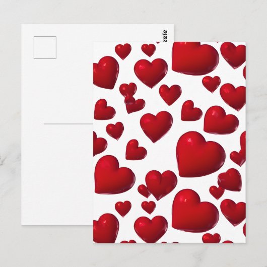 Vallende rode harten Valentijn Briefkaart (Voorkant / Achterkant)