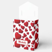 Vallende rode harten Valentijn patroon Bedankdoosjes (Geopend)