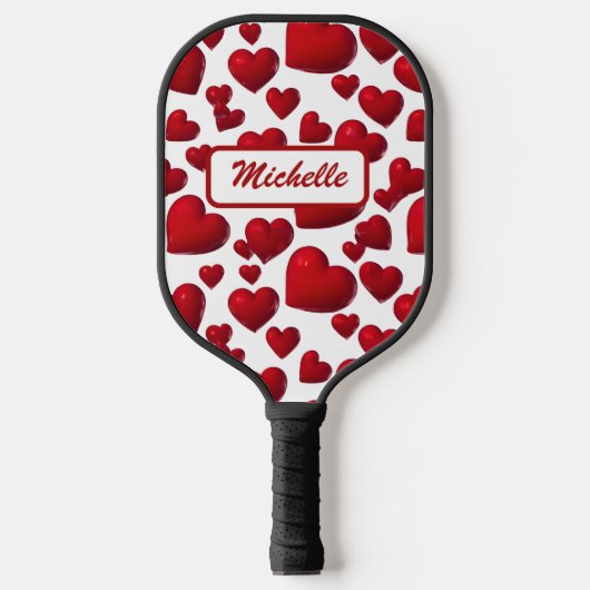 Vallende rode harten Valentijn patroon Pickleball Paddle (Voorkant)