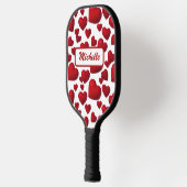 Vallende rode harten Valentijn patroon Pickleball Paddle (Links)