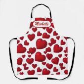 Vallende rode harten Valentijn patroon Schort (Voorkant)