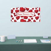 Vallende rode harten Valentijn patroon Spandoek (Beurs)