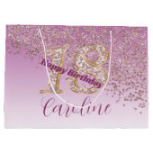 Vallende Roos Gouden Glitter 18e Verjaardag Groot Cadeauzakje (Achterkant)