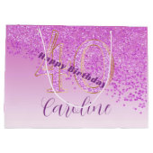  Vallende Roze Glitter 40e Verjaardag Groot Cadeauzakje (Achterkant)